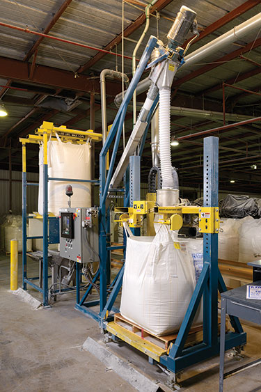 PVC Modifiers Re-Packaged Using Bulk Bag Dischargers, Filler, Conveyor