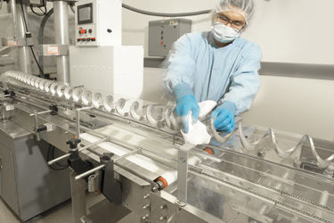 Pharma Powders Fed to Packaging by Automated Conveyors