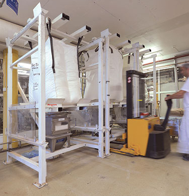 Norwegian Confectionery Maker Improves Safety, Stops Dust, Discharges Bulk Bags Automatically