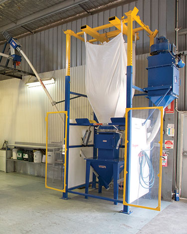 Seed Processor Contains Dust with Bulk Bag Discharger, Flexible Screw Conveyors