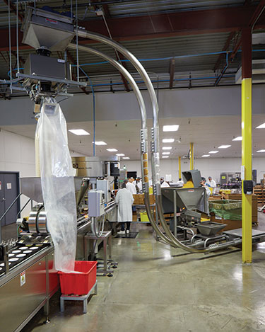 Brittle Pasta Handled Gently, Automatically with Box Dumpers, Tubular Cable Conveyors