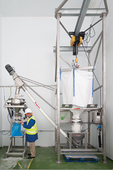 Re-Bagging Of Granular Sugar Improved With Bulk Bag Weigh Batch Discharger