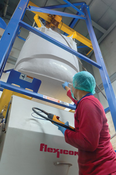 Bulk Bag Discharger Ups Efficiency of Cocoa Powder Line