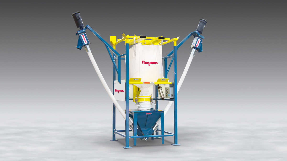 Bulk Bag Discharger with Dual Flexible Screw Conveyors
