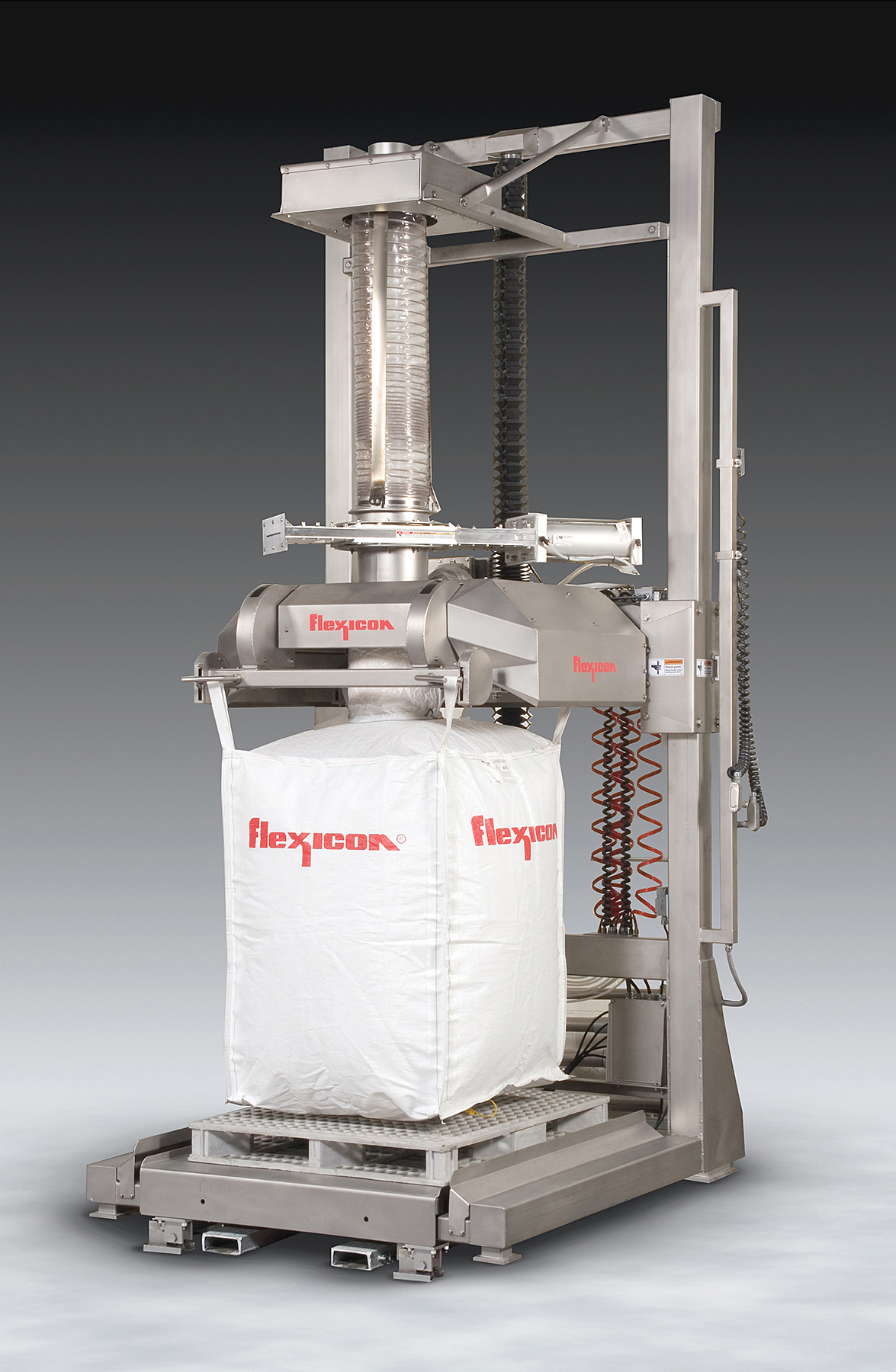 sanitary bulk bag filler brings fill head to operator plant operator resume