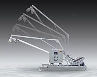 Tilt-Down Flexible Screw Conveyor Fits Tight Spots, Collects Dust, Sanitizes Easily