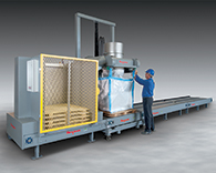 Ultra-Heavy-Duty Bulk Bag Filling System with Palletizer, Chain Conveyor for Mining Applications