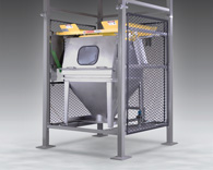 Discharger Dust Containment Enclosure Contains Bag Spout Leaks and Spills 