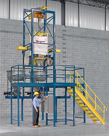 Bulk Bag Discharger with Hopper Shuttle System