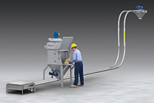 Bag Dump Station with Tubular Cable Conveyor