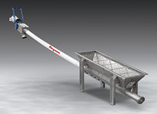 Flexible Screw Conveyor Trough Hopper Accommodates Multiple Material Sources