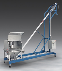 Mobile Flexible Screw Conveyor for Bulk Bag Discharging and Manual Dumping 