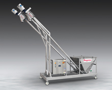 Twin Flexible Screw Conveyor with Common Hopper, Mobile Base