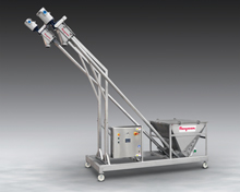 Twin  Flexible Screw Conveyor with Common Hopper, Mobile Base 