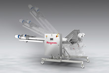 Twin Tilt-Down Flexible Screw Conveyor on Mobile Base Built to 3-A Standards