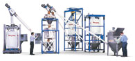 Weigh Batching/Blending System with Bag Dump Station, Bulk Bag Unloaders and Flexible Screw Conveyors