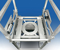 Split-Frame Unloader for Bulk Bags and Rigid Bins