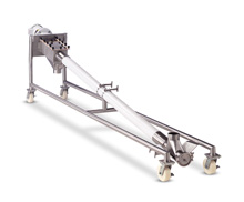 Sanitary low incline Flexible Screw Conveyor meets 3-A Dairy standards