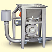 Rotary airlock with flow-through pick-up adapter