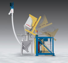 Dust-Tight Drum Dumpers with Flexible Screw Conveyor